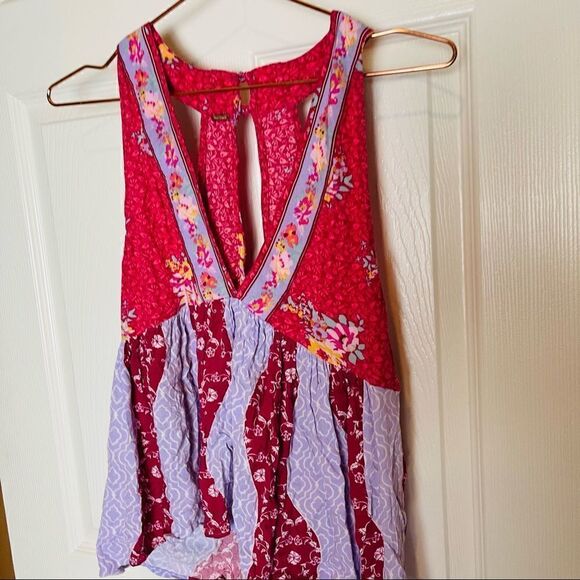 EUC Free People Dream Darlin Raspberry Printed Top Small - Picture 4 of 7